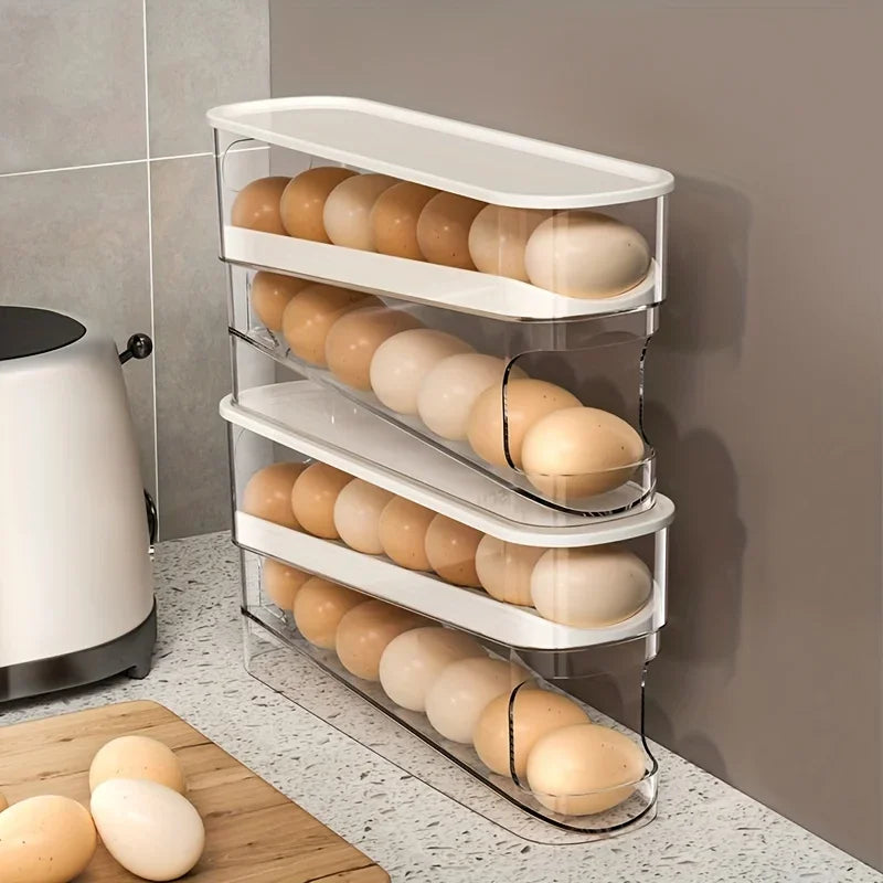 Automatic Rolling Egg Dispenser - Space Saving Fridge Organizer