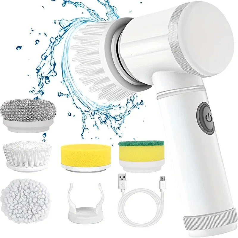 5-in-1 Electric Spin Scrubber for Dishes & Kitchen