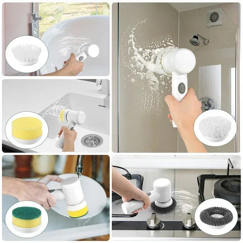 5-in-1 Electric Spin Scrubber for Dishes & Kitchen
