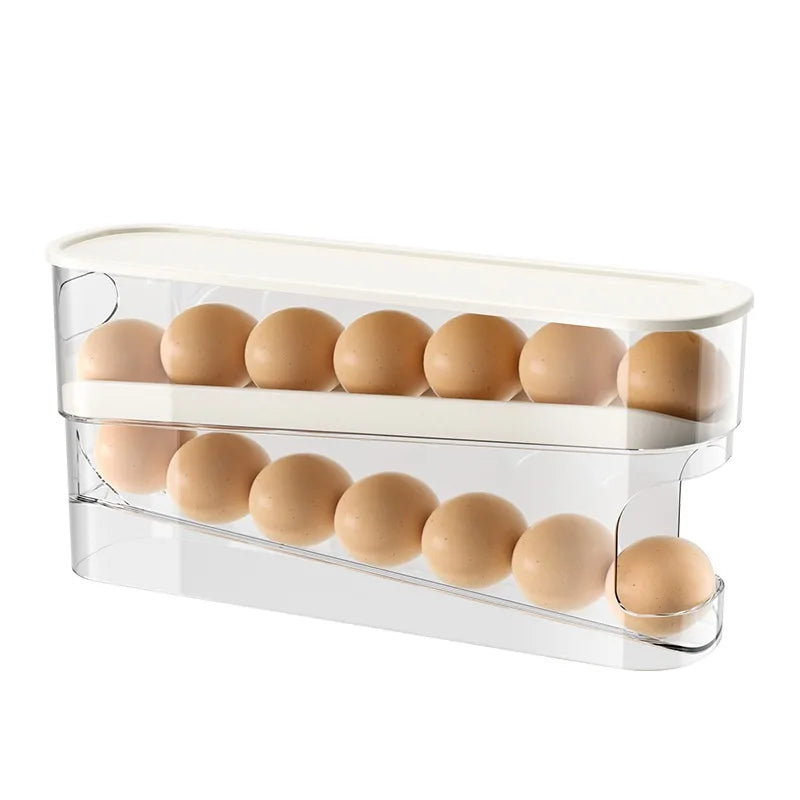 Automatic Rolling Egg Dispenser - Space Saving Fridge Organizer